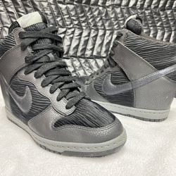 Nike Dunk Sky Hi Gray Black Metallic Hidden Wedge 528899-015 Sz 8 US RARE A04