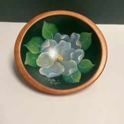 Tole Painted Wooden Bowl