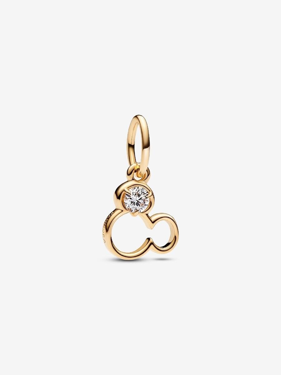 Pandora Disney Mickey Mouse Silhouette Lab-Grown Diamond Dangle Charm