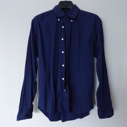 Steve & Barry's Long Sleeve Button-Down Collar Shirt Navy Indigo Size L