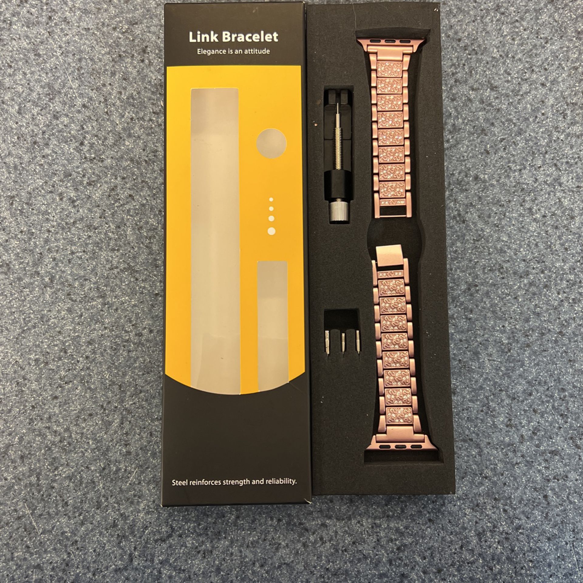Rose Gold Link Apple Watch Band 42-44mm