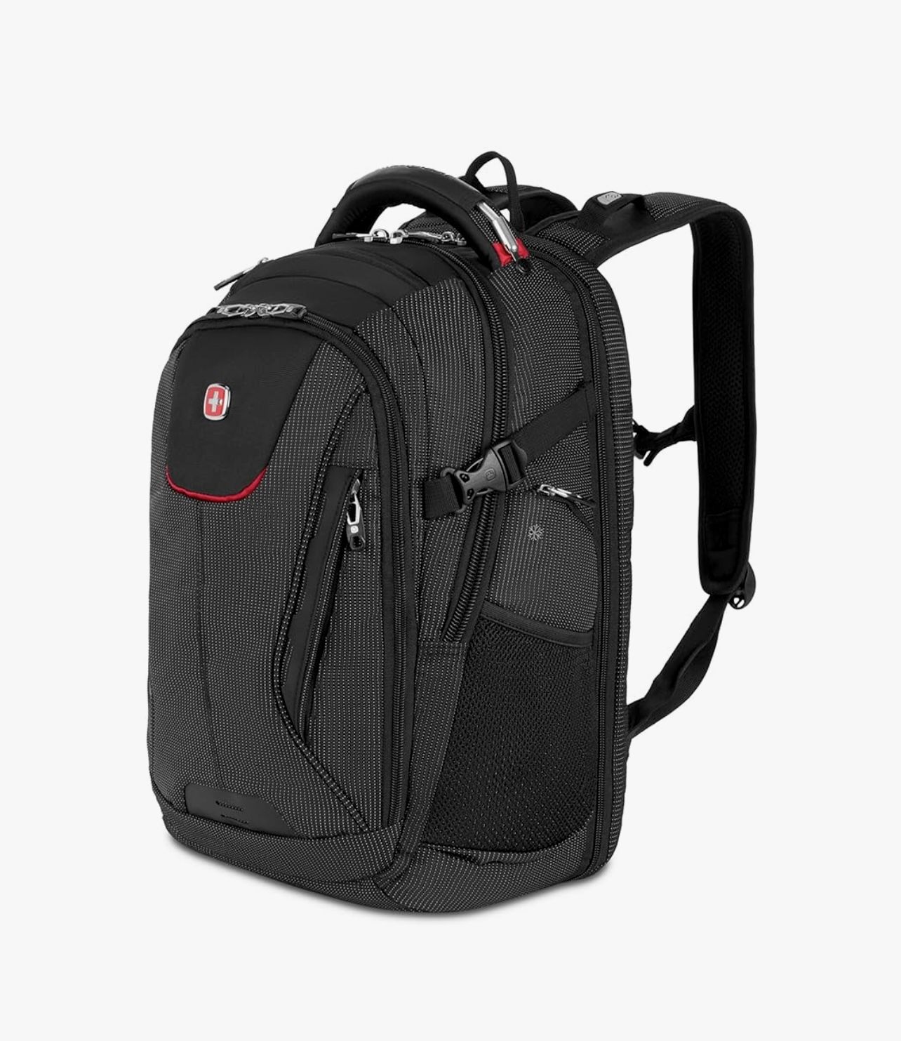 SwissGear - Commander USB ScanSmart Laptop Backpack - Dotted Black