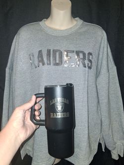 Raiders sweatshirt and tumbler