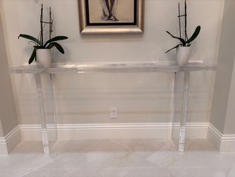 Custom made acrylic entryway console table
