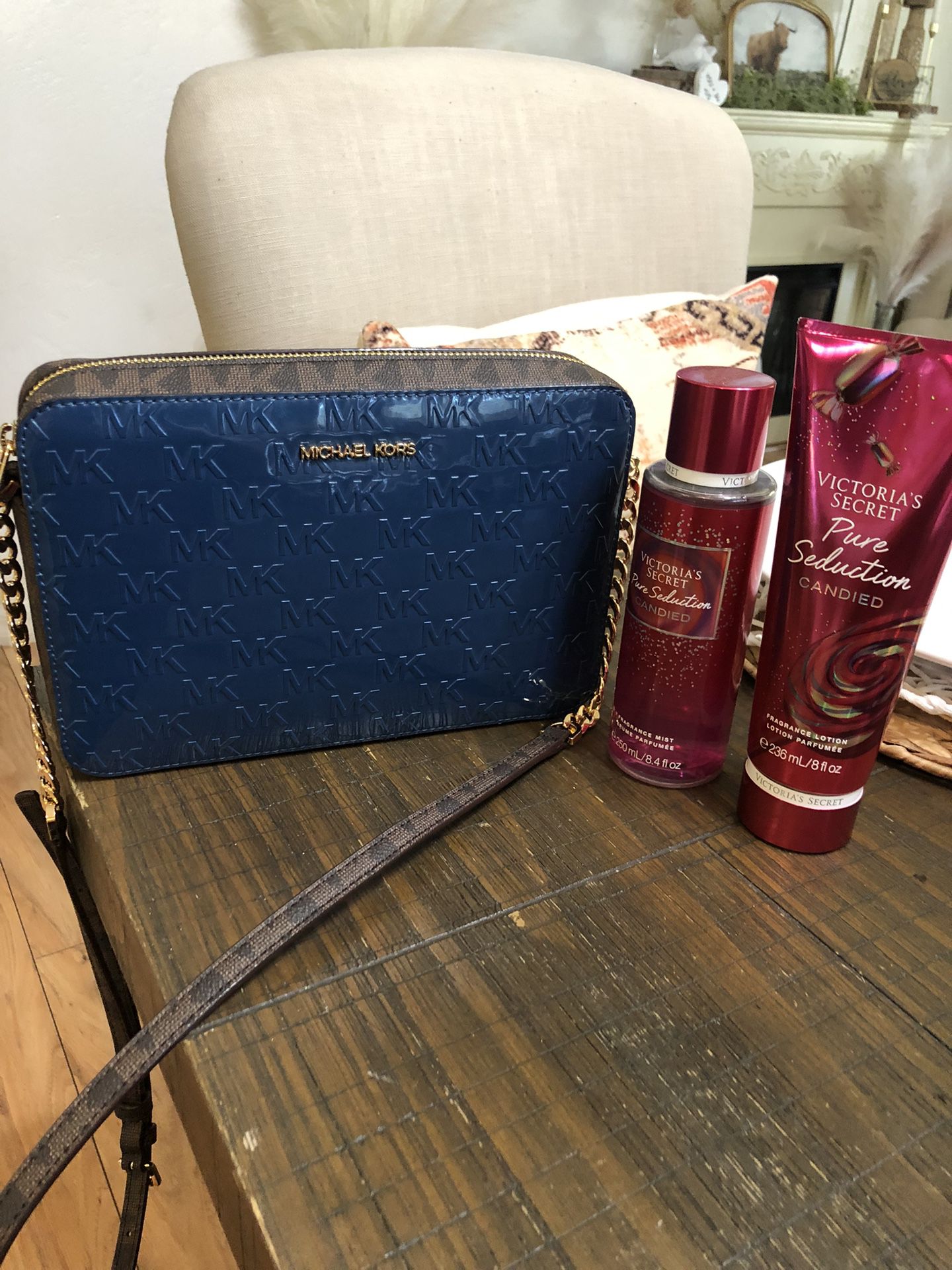 Michael Kors Crossbody Purse And Victoria Secret Set All New (price Is  Firm)