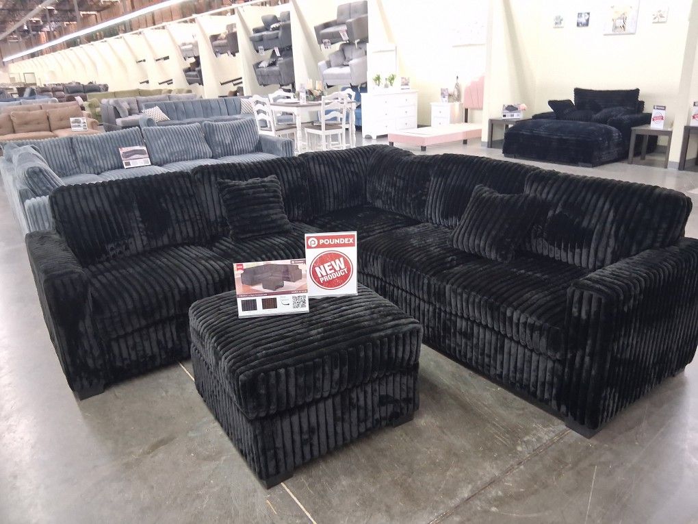 4pcs Sectional Sofa W/ottoman