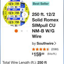 12 2 Romex 250ft 105 14 2 Romex 85