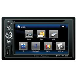 Power Acoustik PTID-6250B In-Dash 2-DIN 6.2" Touchscreen DVD Stereo Receiver with Front USB and Bluetooth