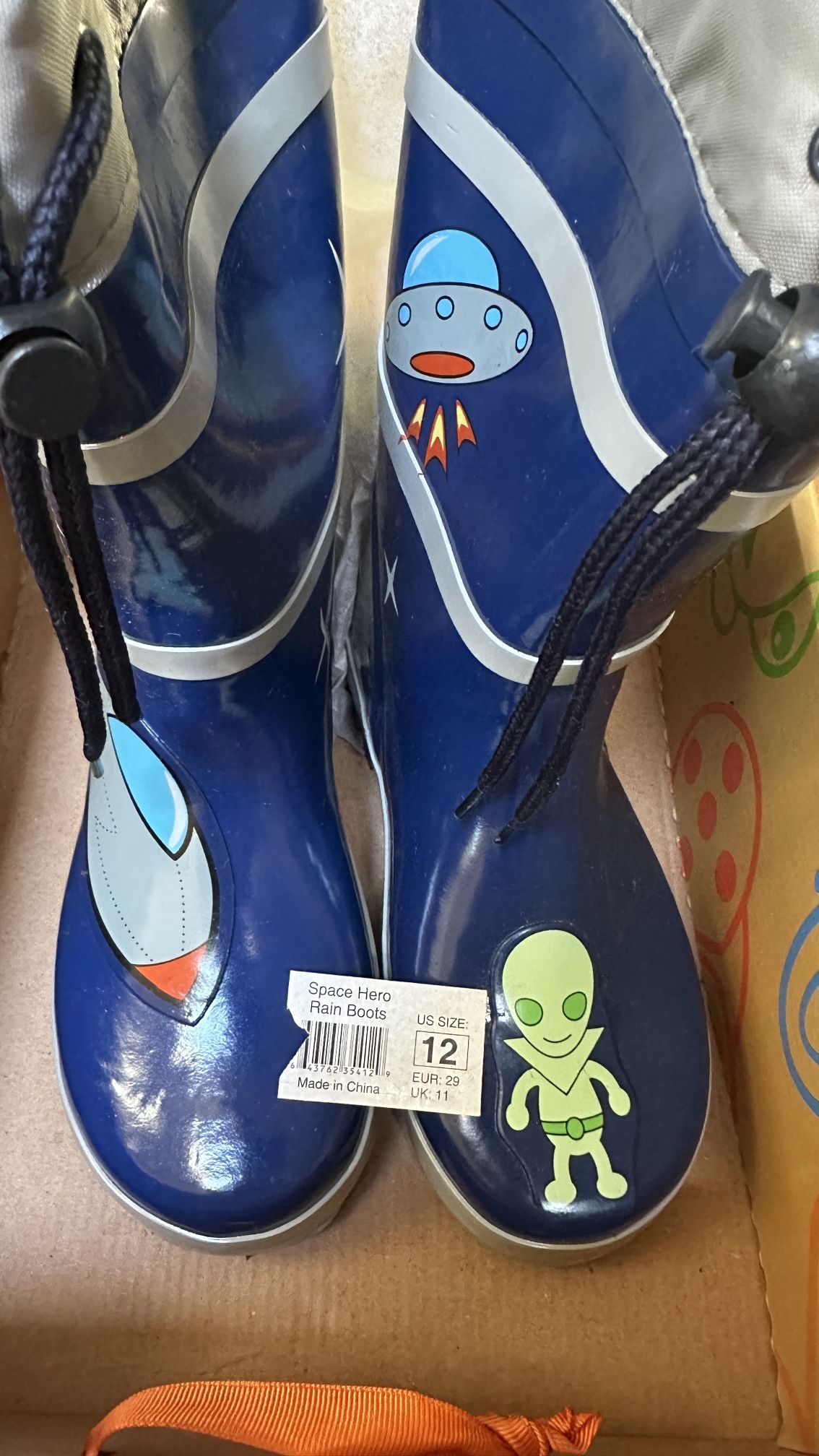Kidorable Rain boots Kids Size 12 Space Alien