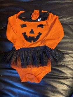Cute baby girl pumpkin with bows outfits 12 months