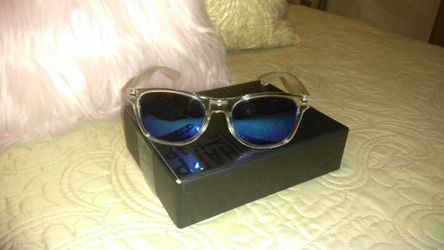 Blue tinted sunglasses clear frames!