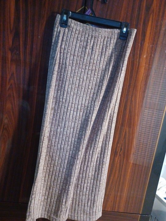 Milumia Girl's High Waist Rib Knit Long Skirt Solid Casual Straight Maxi Skirts