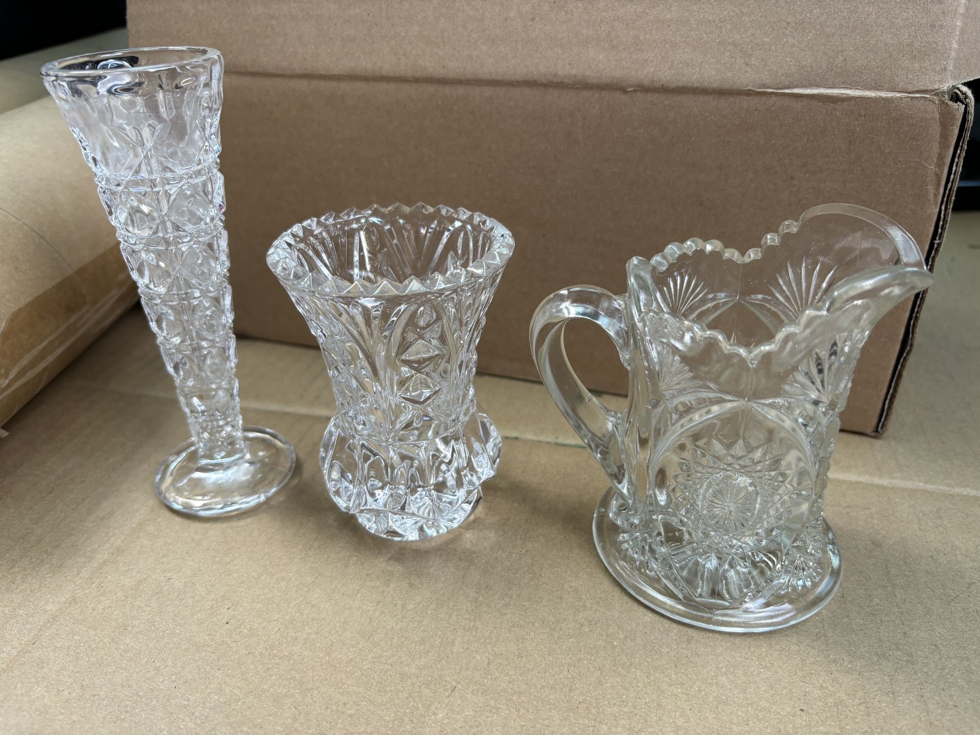 Antique Leaded Glass Heavy Vintage Glassware