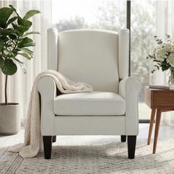 Gray Leather Accent Chair with Nailhead Trim
