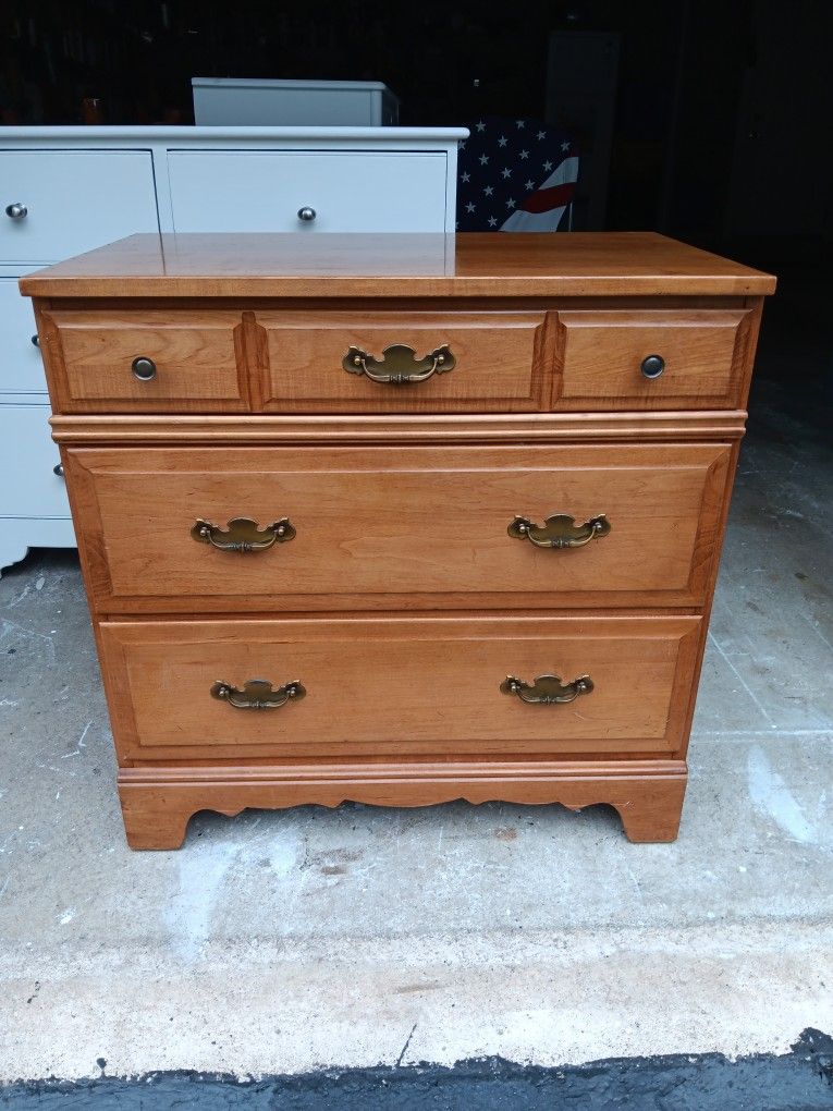 Refinished 3-Drawer Maple Dresser