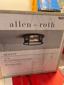 Hewitt 13-in Matte black Indoor 2 -Light Flush Mount Light