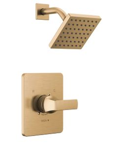 Delta Velum 14 Series Shower Faucet Set, Brushed Gold Shower Head and Handle Set, Valve Trim Kit, Champagne Bronze T14237-CZ (Valve Not Included