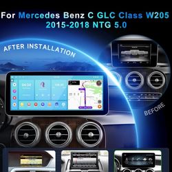 8 Core 4G+64G Car Stereo Radio for Mercedes Benz C-Class C180 C200 C230 C250 C300 C350 W204 S204 2006-2011 with 1280x720P IPS Touch Screen Carplay And
