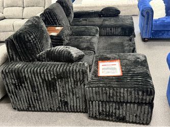 Corduroy sectional couch with storage