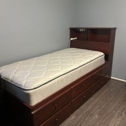 Captain Twin Bed with Matching Book Shelf