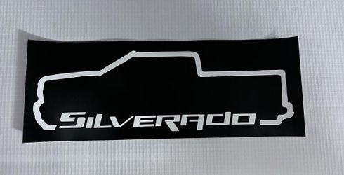 3pcs Silverado Truck Outline Vinyl Sticker