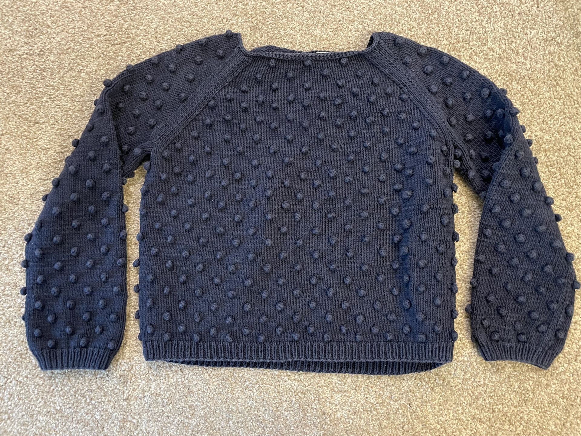 Misha and Puff Size 8-9y Popcorn Sweater - Navy Blue