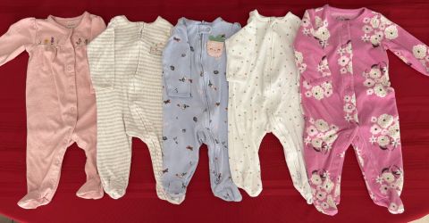 Carter’s and “Little Me” Baby Girls Sleepers, Size 6 Months 