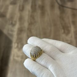 Dragon Hand On Diamond Ball Pinky Ring 