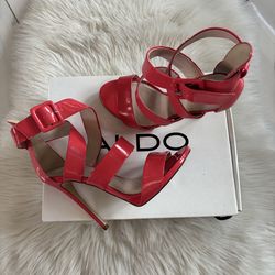 Aldo women heels pink   size 8 in original box