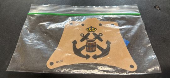 Lego Cloth Sail 12 x 10 with Black Crossed Anchors Pattern