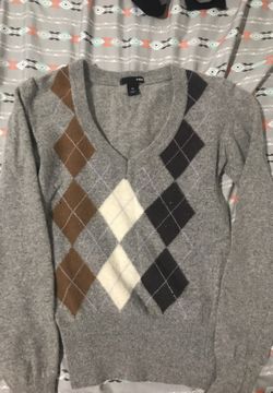 H&M argyle sweater sz XS