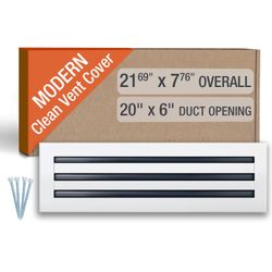 Modern AC Vent Cover 20x6(Duct Opening Cutout)-Decorative Air Vent-All Aluminium