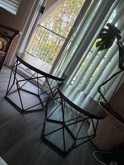Set of 2 Modern Geometric Side Tables