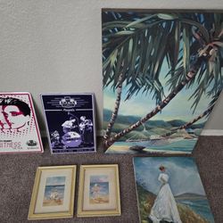 Wall Decor Bundle - Canvas Paintings And Metal Signs