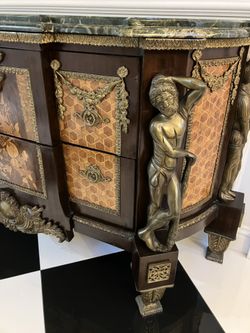 Console with Marble Top and Drawers