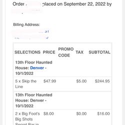 (5) 13th Floor Haunted House Denver Tickets (Oct 1)