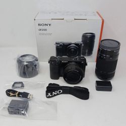Sony alpha 6100 Mirrorless 4k video camera with E Paz 16-50mm lens