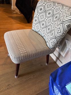 Black and white accent chair