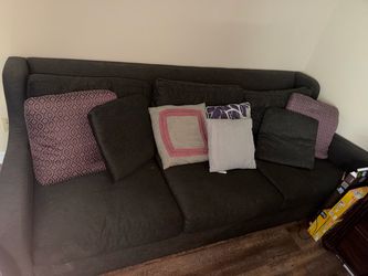 Dark Gray Fabric 3-Seat Sofa