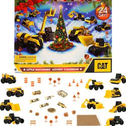 CAT Construction Toys, Little Machines Advent Calendar - Kids Toys for Ages 3 and Up - 24 Piece Set with 10 Little Machines Vehicles & Magic Insta-Dir