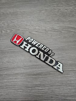 BRAND NEW 1PCS 3D Aluminum POWERED BY HONDA Car Front/Rear Badge Fender Body Emblem Decal Sticker