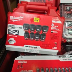 Milwaukee 3/4" Drive SAE Impact Socket Set ,8pc,New, Financing Available 