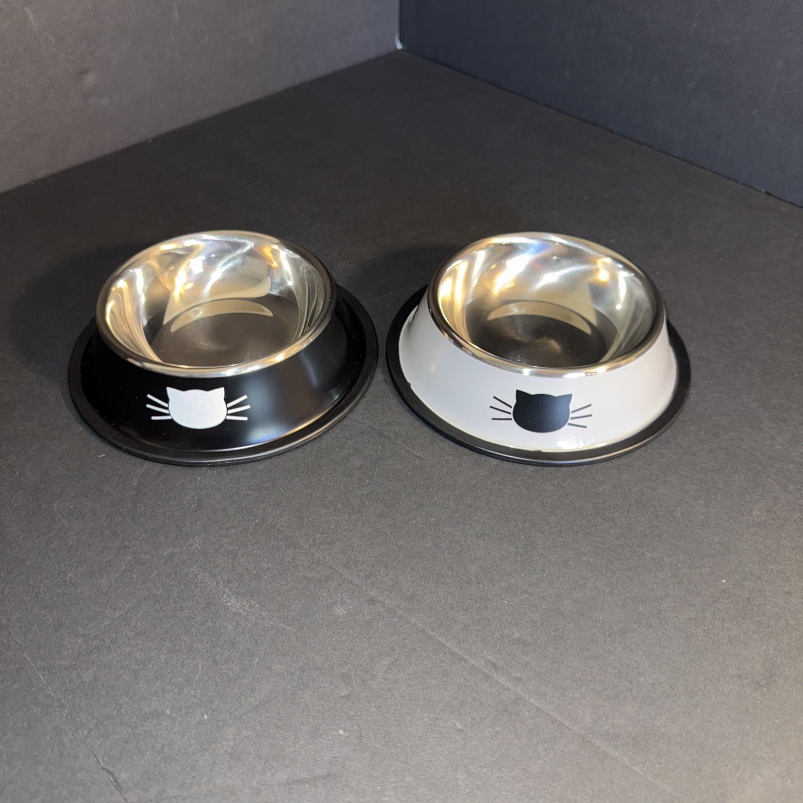 Cat Bowls for Food and Water,  Stainless Steel Cat Food Bowls Pet Bowl 2 Pack