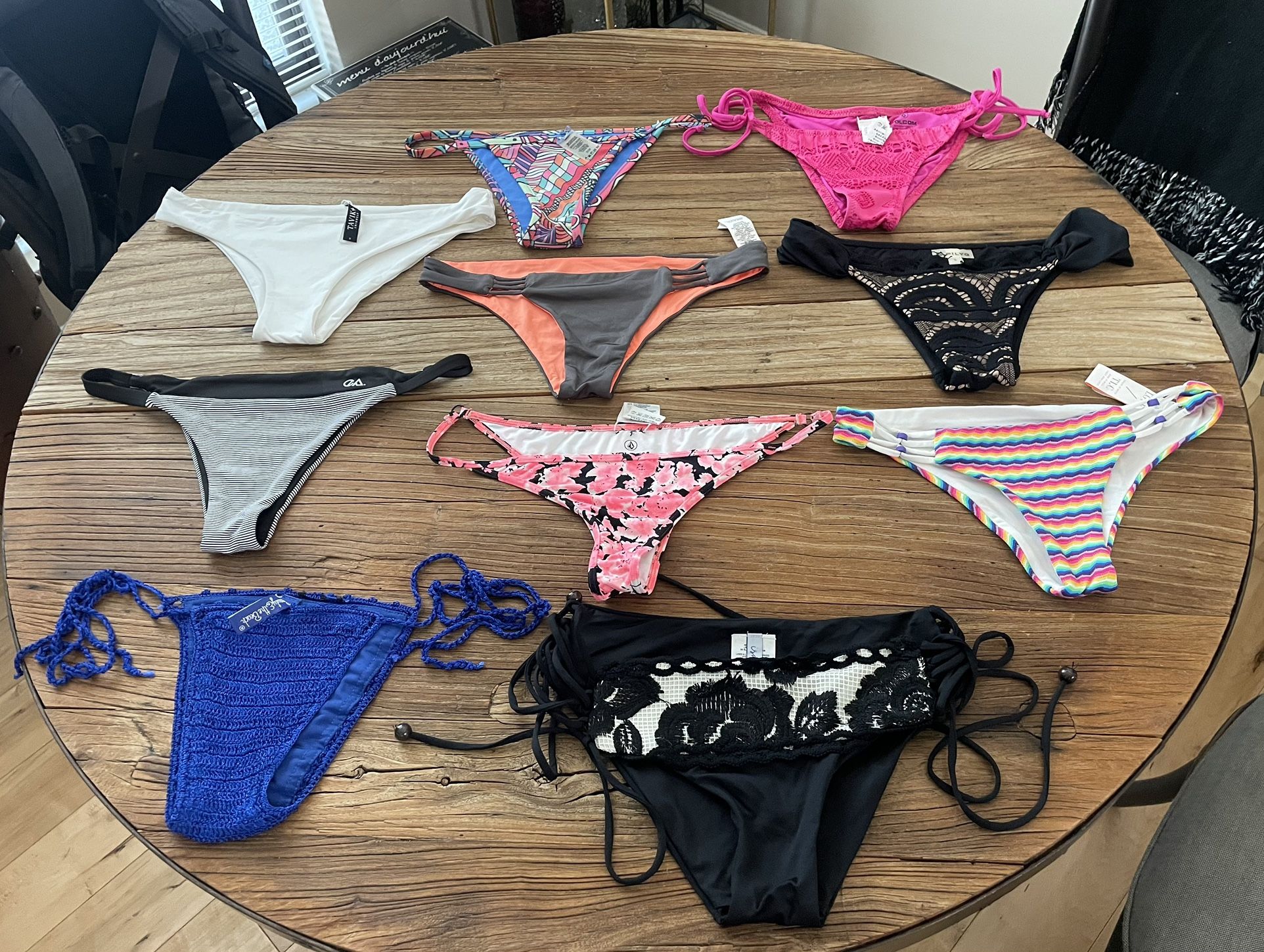 10 New Designer Swim Bikini Bottoms Size Small 