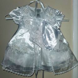 Aiden Jess baptism dress size 3-6 months NEW/NUEVO