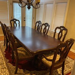 9 Piece Formal Real Wood Dining Set 