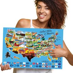 Scratch Off Map of United States by Nexda - Large 24x18 Inches