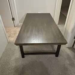 Matching Wood Coffee And Side Table 