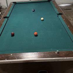 Full Size 8’ Pool Table With Balls And Cues 