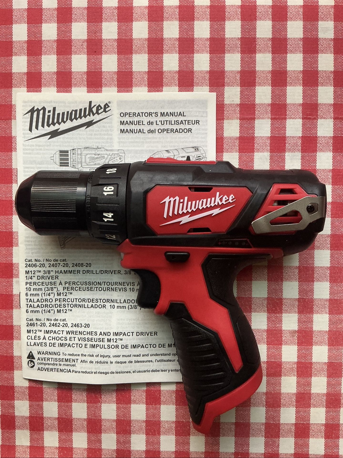 Milwaukee. M12 Lithium Ion Cordless 3/8” Drill Driver (Tool Only). 2407-20.